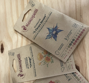 Graines de fleurs à semer Kokopelli dans l'épicerie Ma P'tite Echoppe.