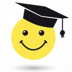 Emoji portant un coiffe de diplômé pour figurer un étudiant.
