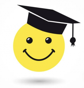 Emoji portant un coiffe de diplômé pour figurer un étudiant.
